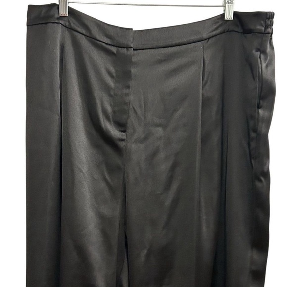 Michael Kors Women's Plus Size 18 Black Wide-Leg Satin Trousers - Picture 3 of 10